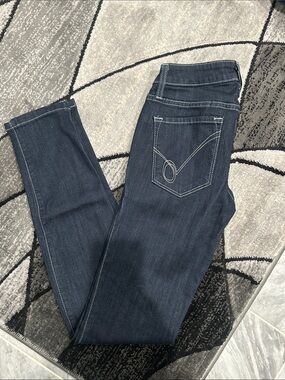 bebe Dark Blue Skinny Jeans low rise with Contrast Stitching